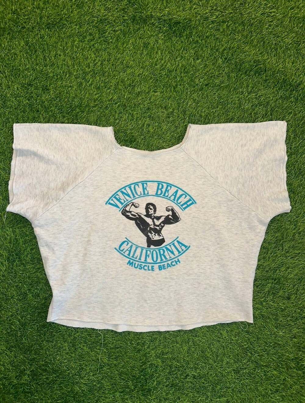 Venice Beach Muscle Beach Cut Off Sweatshirt Grey